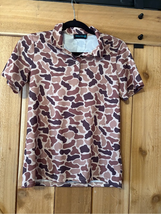 Sterling Kreek Other - Kids Short Sleeve Polo - Brown Camo Print